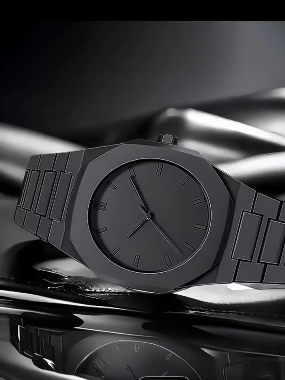 Stylish New Men’s Quartz Watch Black Cool Fashion for Everyday Wear and Casual